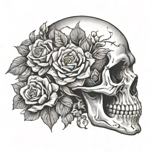 Skull With Flowers Inside Of Skull