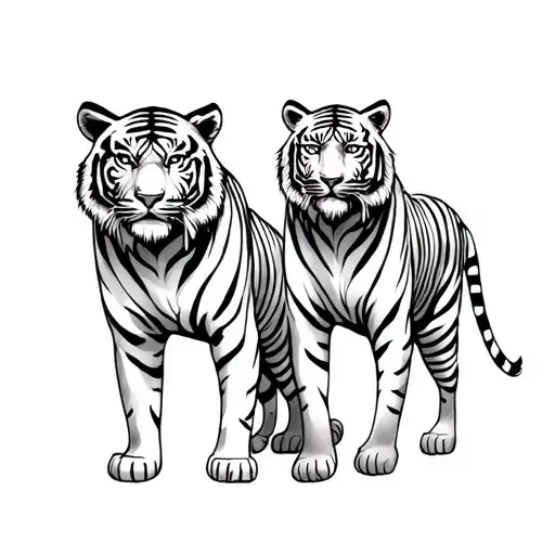Gemini And Tiger Standing