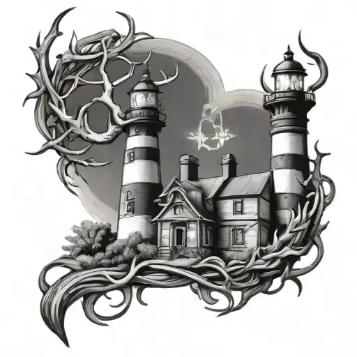 Lighthouse Antlers Intertwined