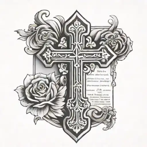 Black Orthodox Cross And The Lord's Prayer
