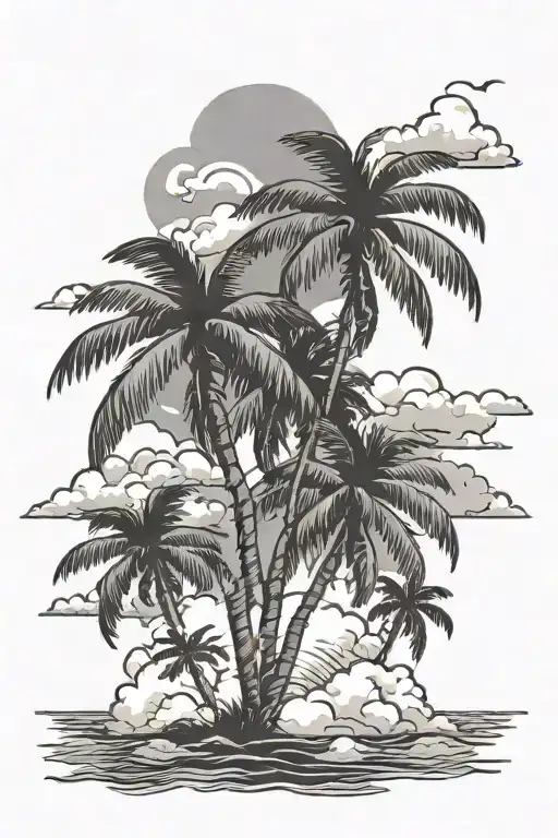 2002 Font With Clouds And Palm Tree With Bible Verse
