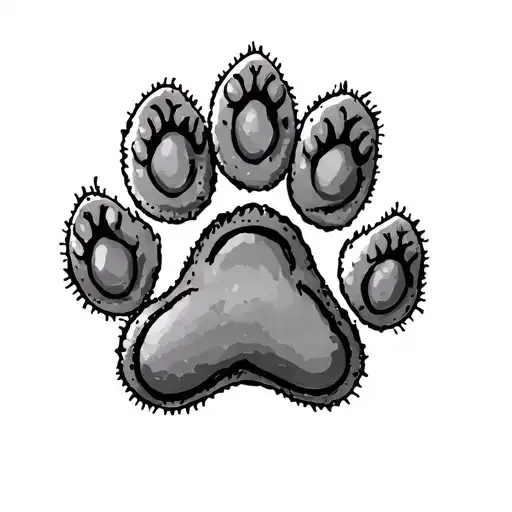 Memory Tattoo For A Dog Paw Print