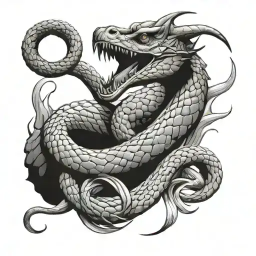 Snake Becoming A Dragon