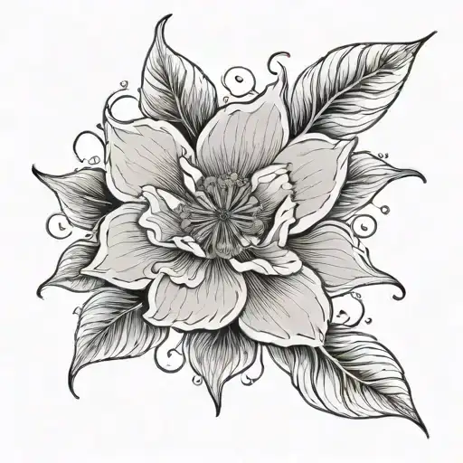 Fine Line And Flower Growing