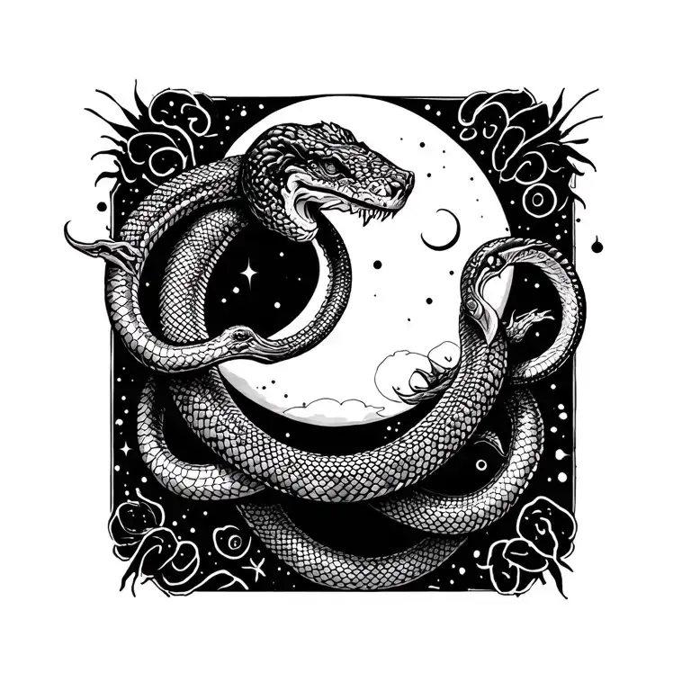 Moon And Snake