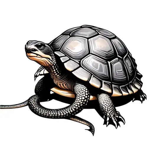 Tortoise With Snake Tail