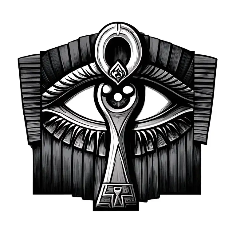 Ankh Key Horus Eye Going Vertically