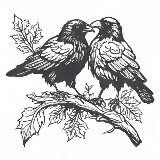 Crow Couple Silhouette