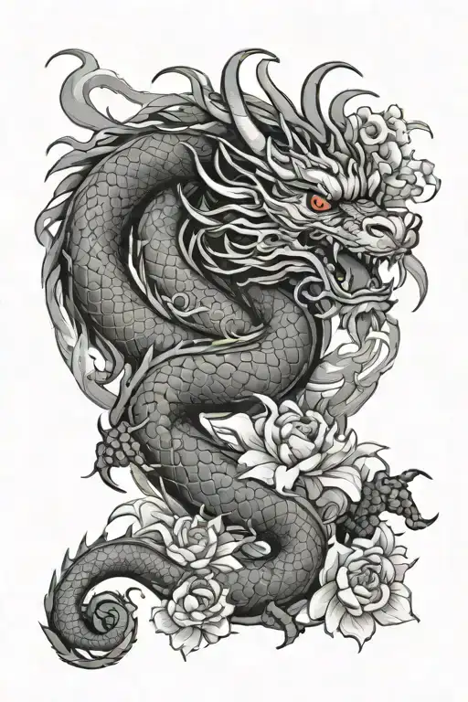 China Dragon And Flowers Wrapped