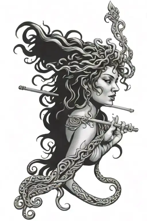 Medusa Playing Flute
