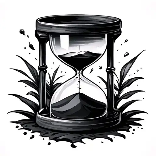 Hour Glass With Black Sand