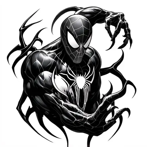 Spider-man And Venom Tattoo Full Sleeve Realistic