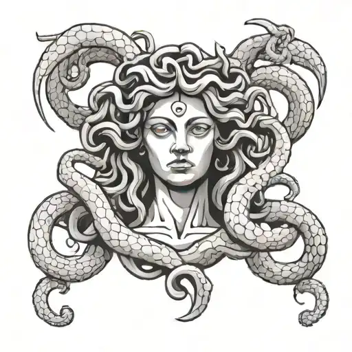 Medusa Cracked Statue