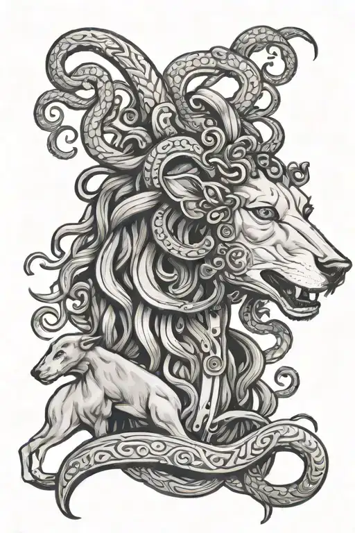 Medusa With Greyhound