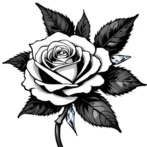 Rose Made Of Diamond Of Harley Quinn Inspired