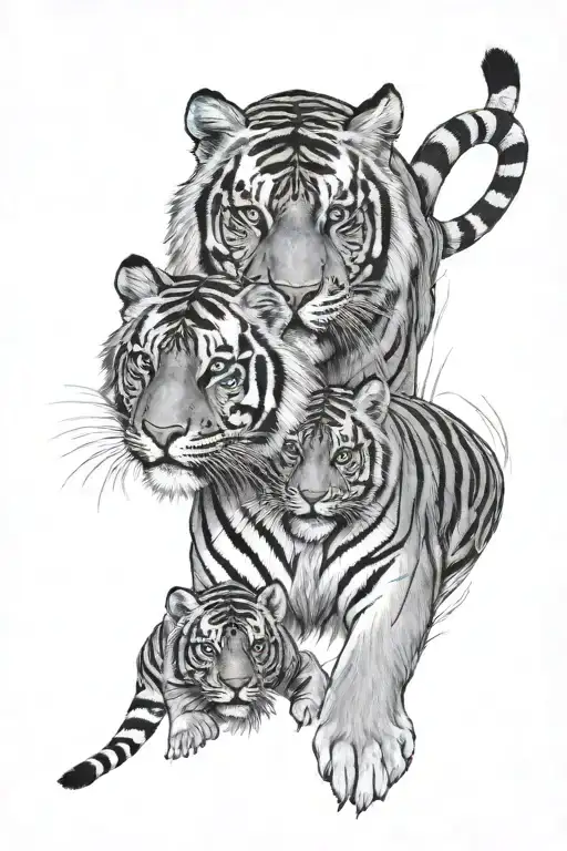 Tiger And Cub