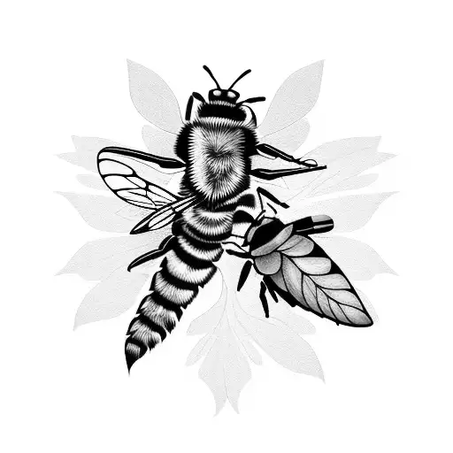 Woman Flowers Leaves Bee