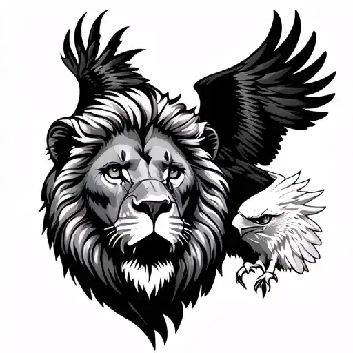 Lion With Eagle