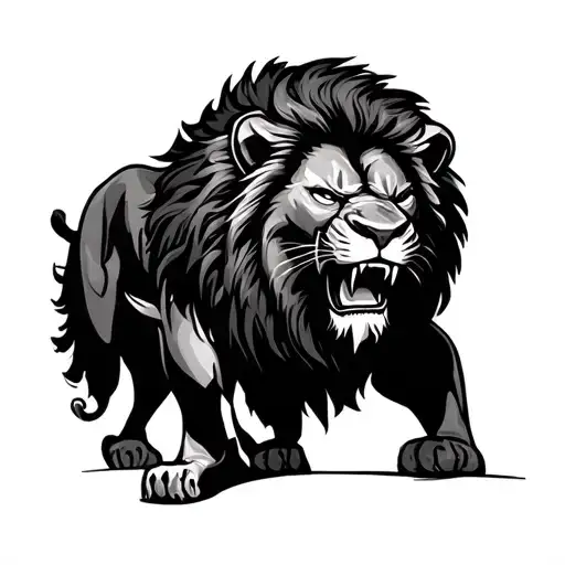 Ultrarealistic Lion Angry Roaring Eyeing You