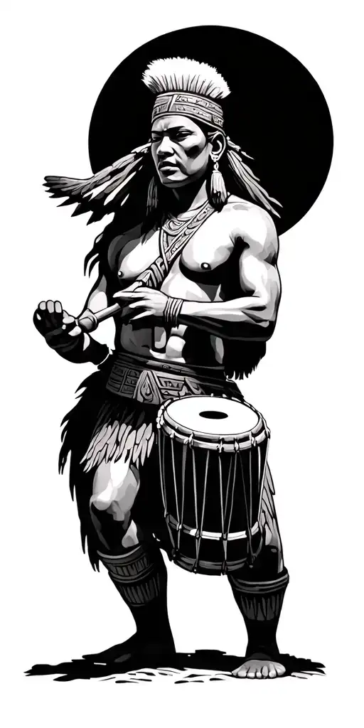 Inukshuk With Inuvialuit Drum Dancer