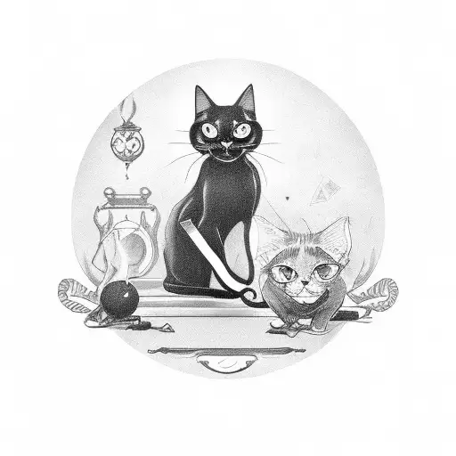 Black Cat With Planchette