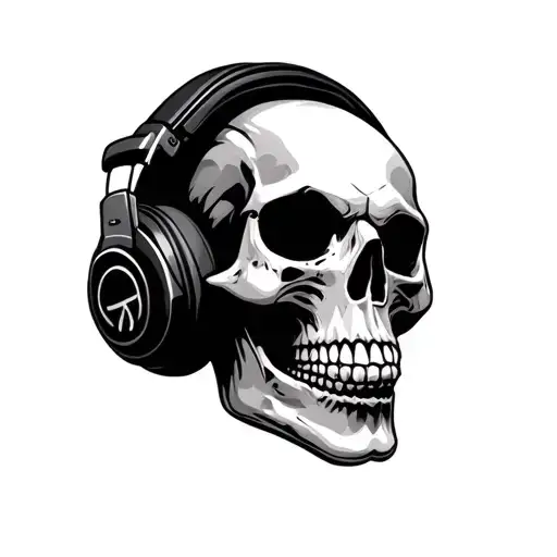 Skull Wearing Headphones