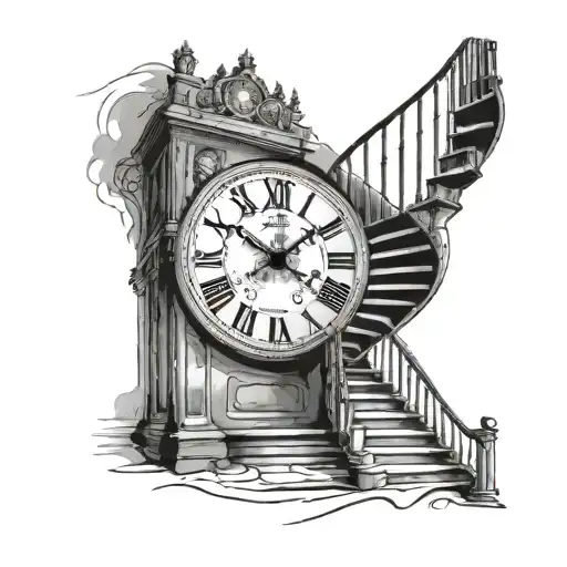 Stairs Towards A Clock