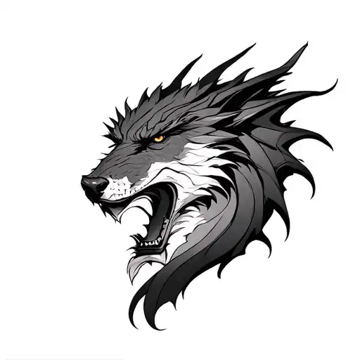 Half Wolf Half Dragon From Game Of Thrones Dragon Face