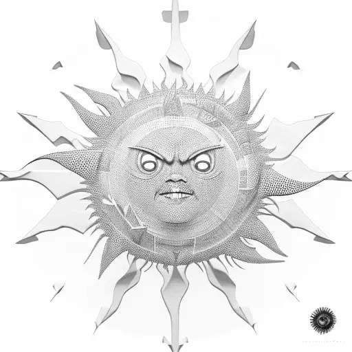 3D Sun Orb With Spikes Around It