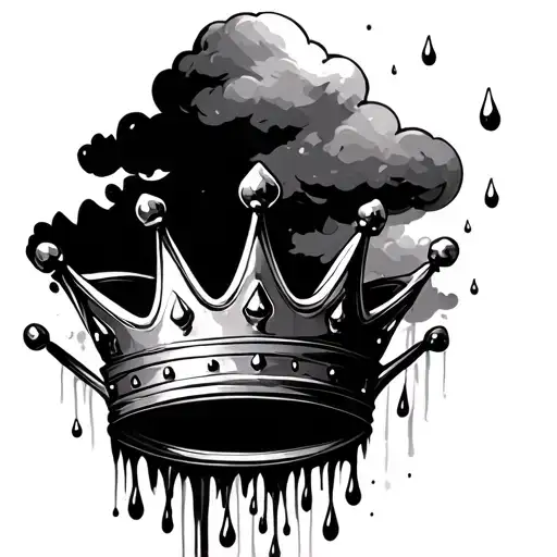 Simple Crown With A Cloud Above And Rain Drops