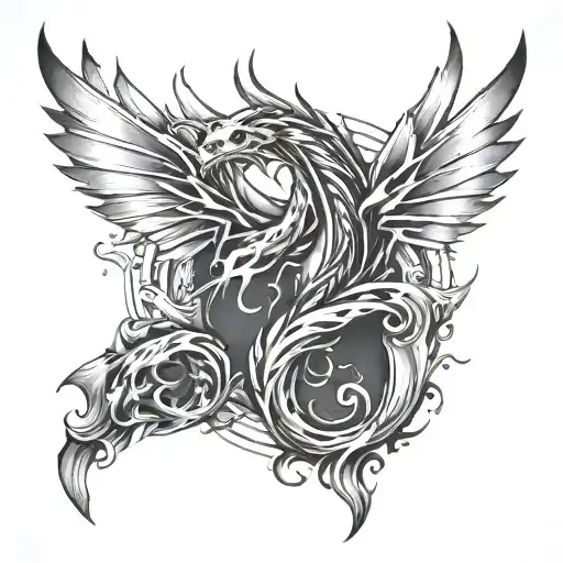 Broken Wings Or A Dragon Wing And Trail Of A Flame Or Spark