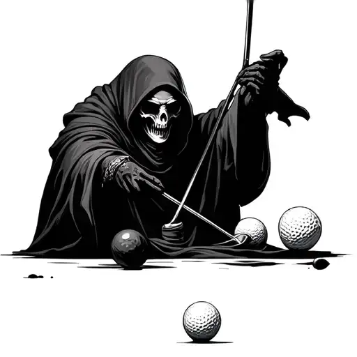 Grim Reaper Playing Golf Ball Transforming
