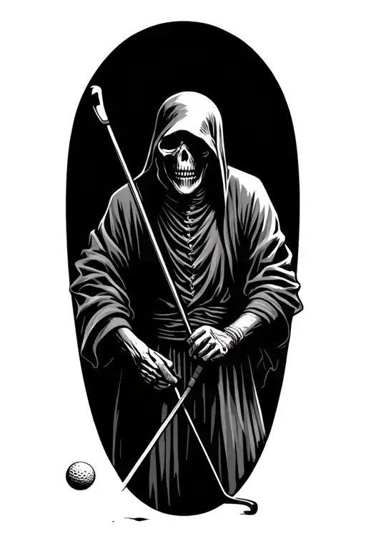 Grim Reaper Playing Golf