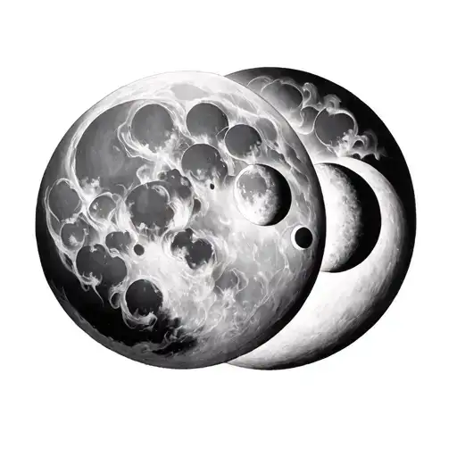 Moon Phases With Ciggaret Smoke