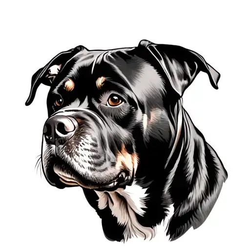 Rottweiler Wearing Rome Elmet