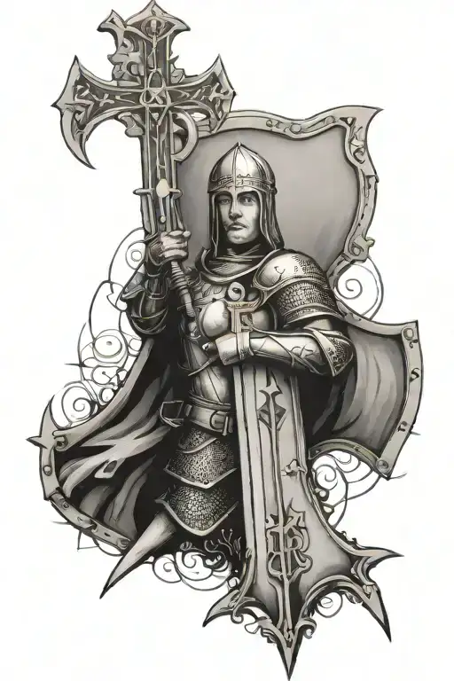 Joan Of Arc Sword And Shield Templar Cross