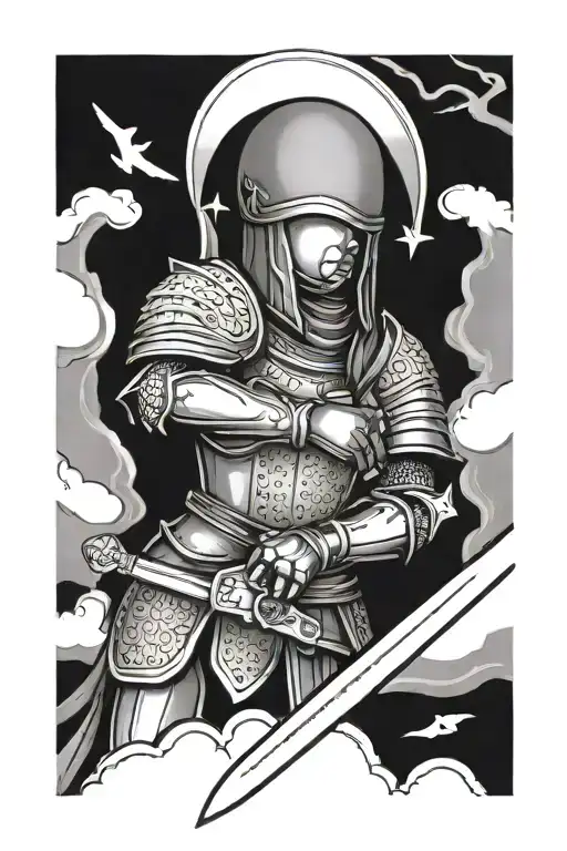 Joan Of Arc Armour Holding A Sword