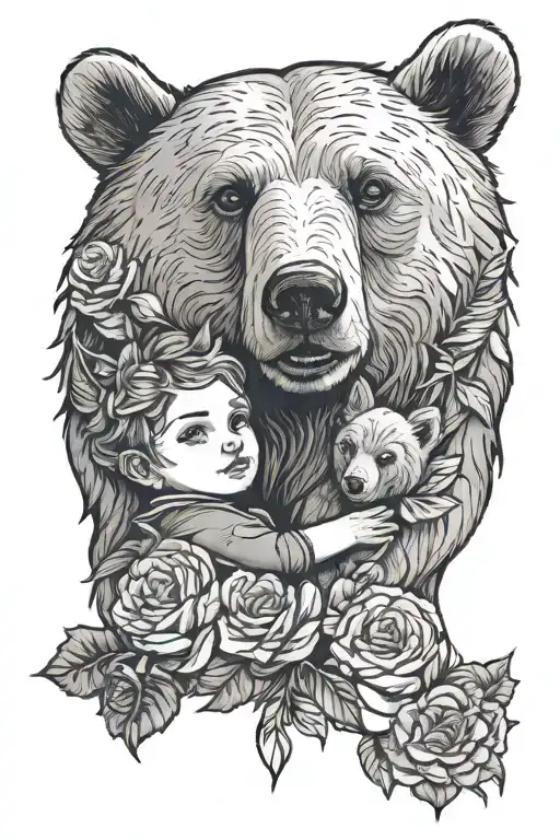 Woman Holding A Bear Cub