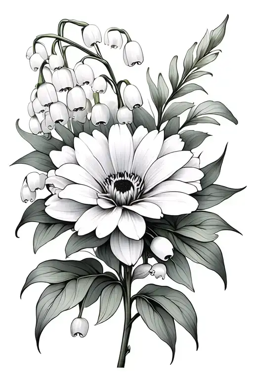 Lily Of The Valley And Chrysanthemum Flower