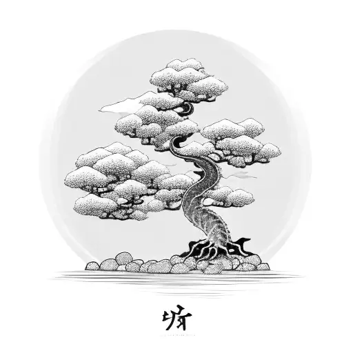 Bonsai Tree With Dragon