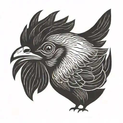 Black Chicken Funny Modern Minimalist