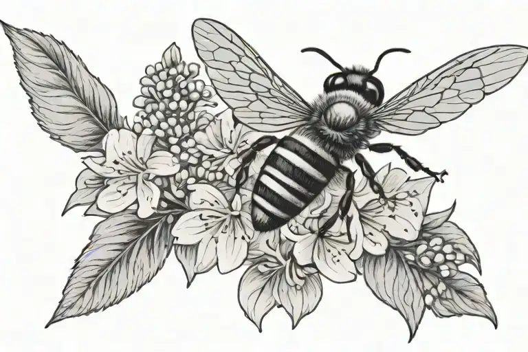 Blandyna With Lilacs And A Bee Flying