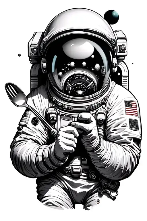 Astronaut Reching Out For A Spoon