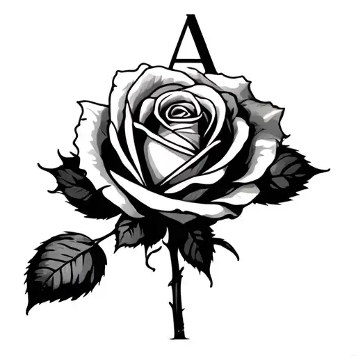 Rose With Letter A Inside