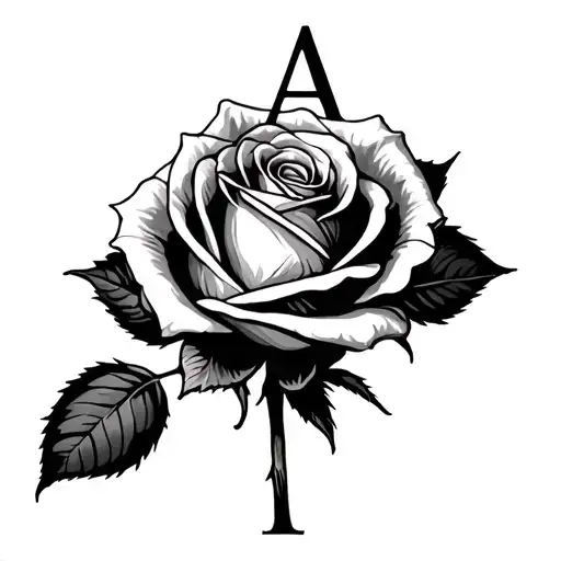 Rose With Letter A Inside
