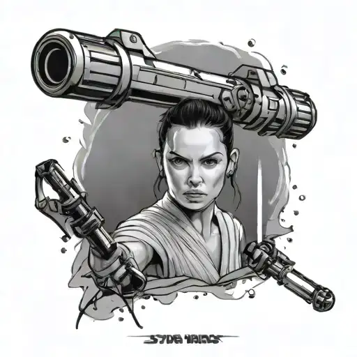 Star Wars Rey Lightsaber Word Rise