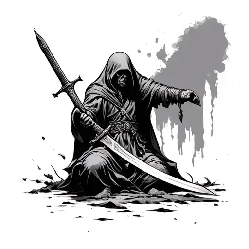 A Fallen Figure With A Sword