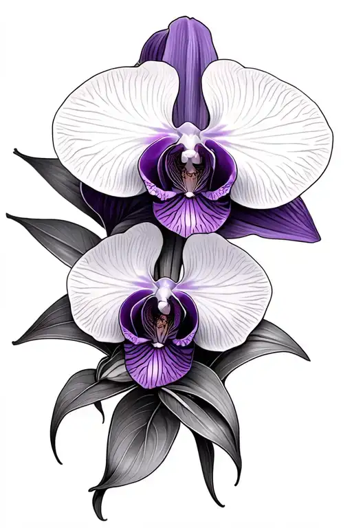 Black And Violet Orchids With Rosario And Cruz De Jesucristo