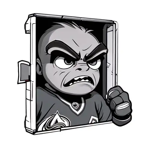 Anger From Inside Out Wearing A Colorado Avalanche Jersey