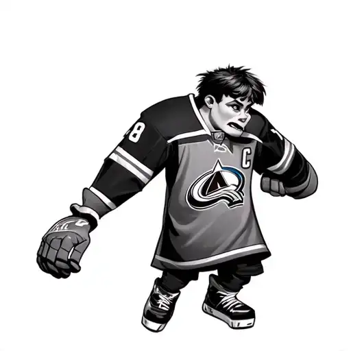 Anger From The Movie Inside Out Wearing A Colorado Avalanche Jersey